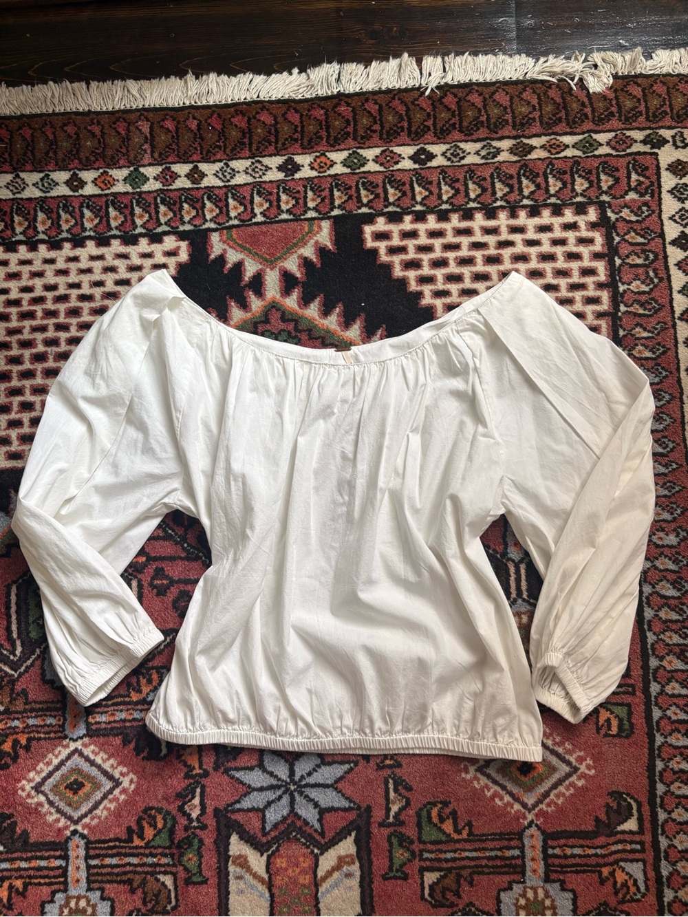 Free People White Off-Shoulder Peasant Blouse - Women Tops - Picture 2 of 4